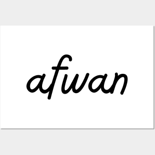 afwan - black Posters and Art